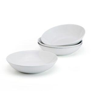 studio nova alexis set of 4 pasta bowls, 8 inch, 20 ounce, white