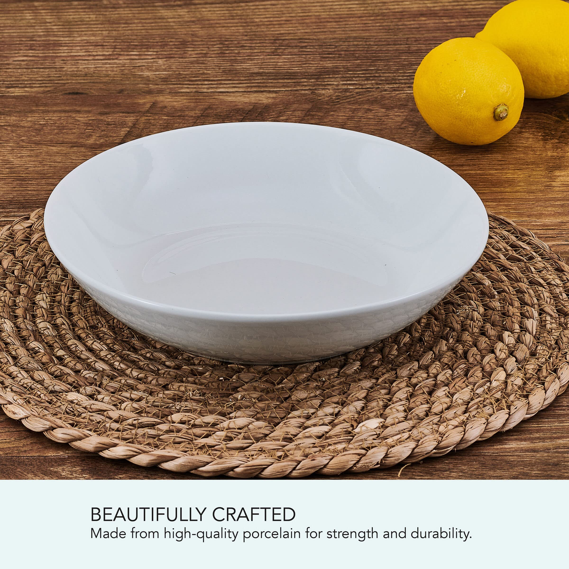 Studio Nova Alexis Set of 4 Pasta Bowls, 8 Inch, 20 Ounce, White