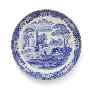 spode blue italian pasta serving bowl | 12 inch serving bowl for pasta and salad | made in england from fine porcelain | blue/white | microwave and dishwasher safe