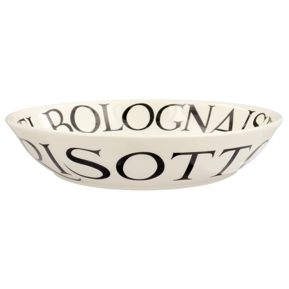 Emma Bridgewater Handmade Ceramic Black Toast Spaghetti Bolognese Script Medium Pasta Bowl