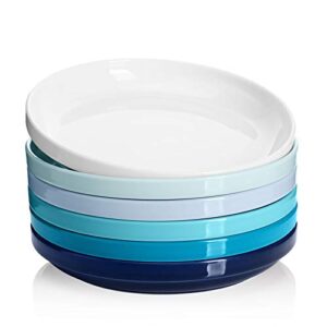 sweese 118.003 porcelain stackable salad pasta bowls - 22 ounce - set of 6, cool assorted colors
