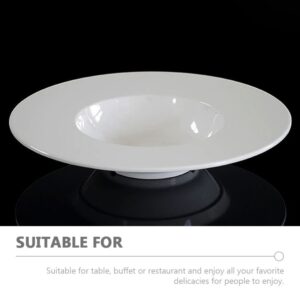 BESTonZON Rim Pasta Bowls Soup Bowl Porcelain Rimmed Deep Plate Ceramic Dessert Salad Shallow Bowl Dinner Serving Plate Snack Dish Appetizer Tray for Eating Oven Safe