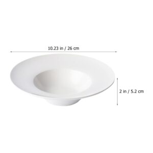 BESTonZON Rim Pasta Bowls Soup Bowl Porcelain Rimmed Deep Plate Ceramic Dessert Salad Shallow Bowl Dinner Serving Plate Snack Dish Appetizer Tray for Eating Oven Safe