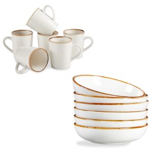 onemore pasta bowls 30 oz and coffee mugs bundle