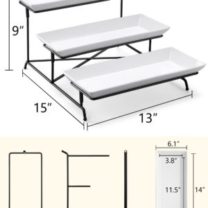 Yedio 22 oz Pasta Bowls 3 Tier Serving Tray