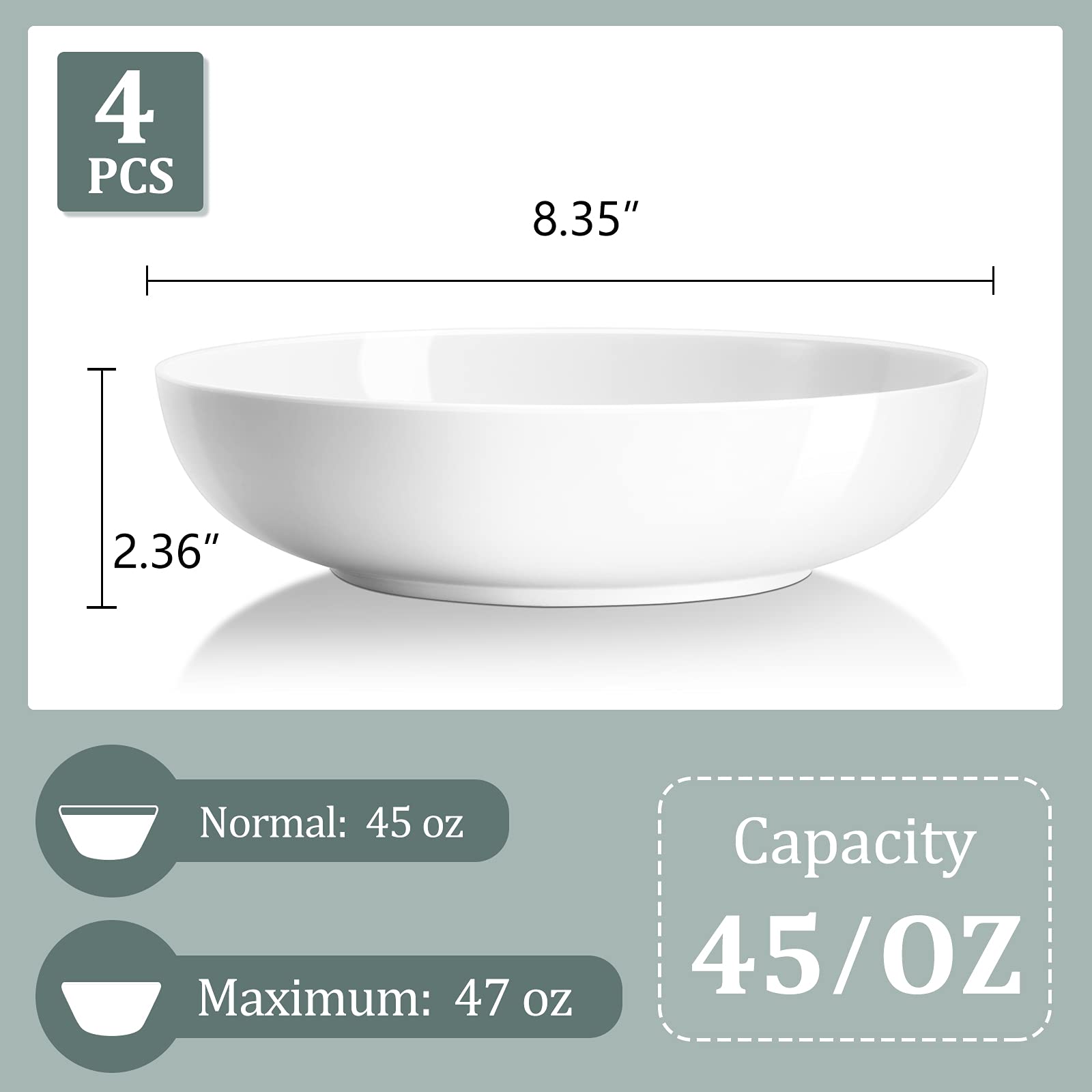 Yedio 45 oz Pasta Bowls 3 Tier Serving Tray