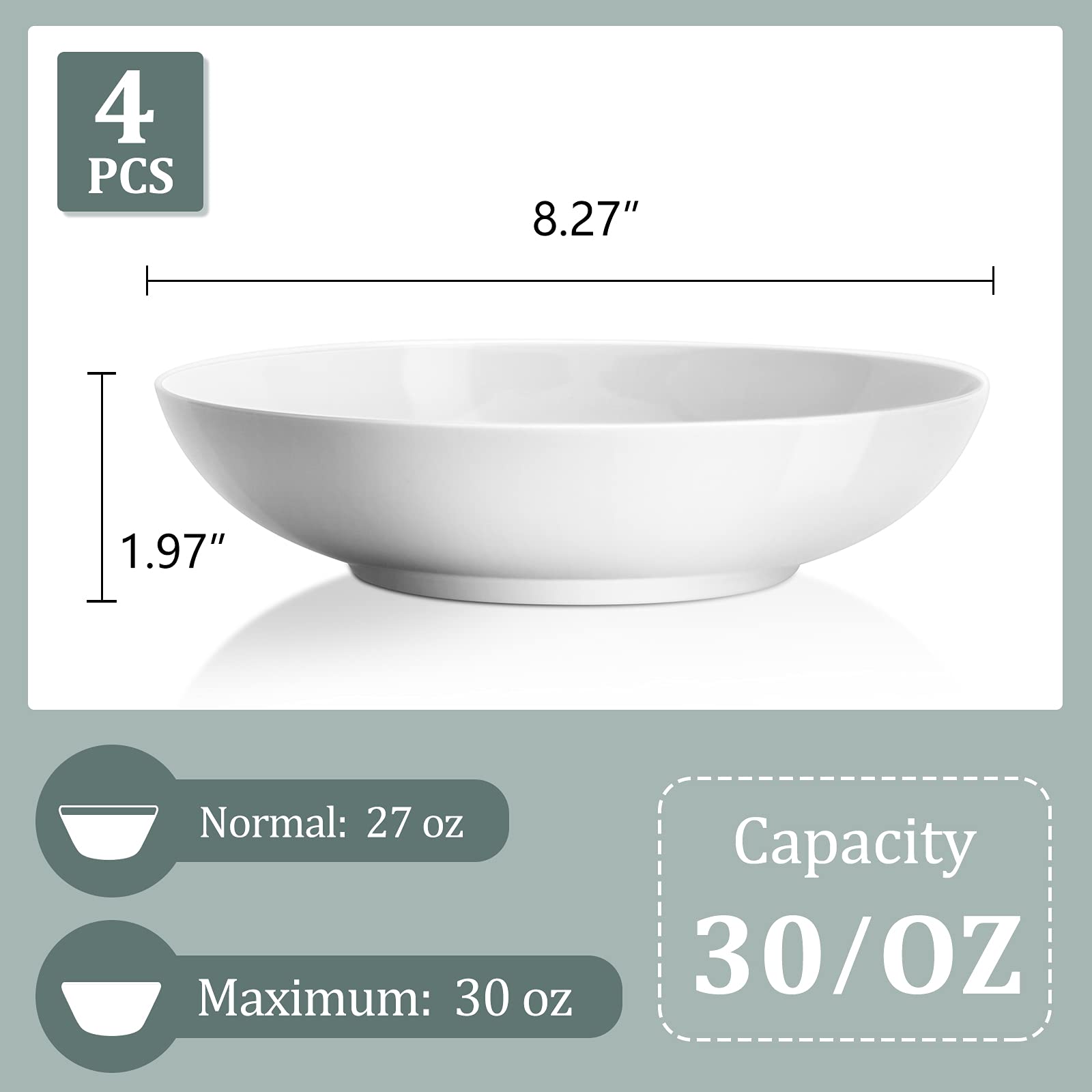 Yedio 30 oz Pasta Bowls 3 Tier Serving Tray