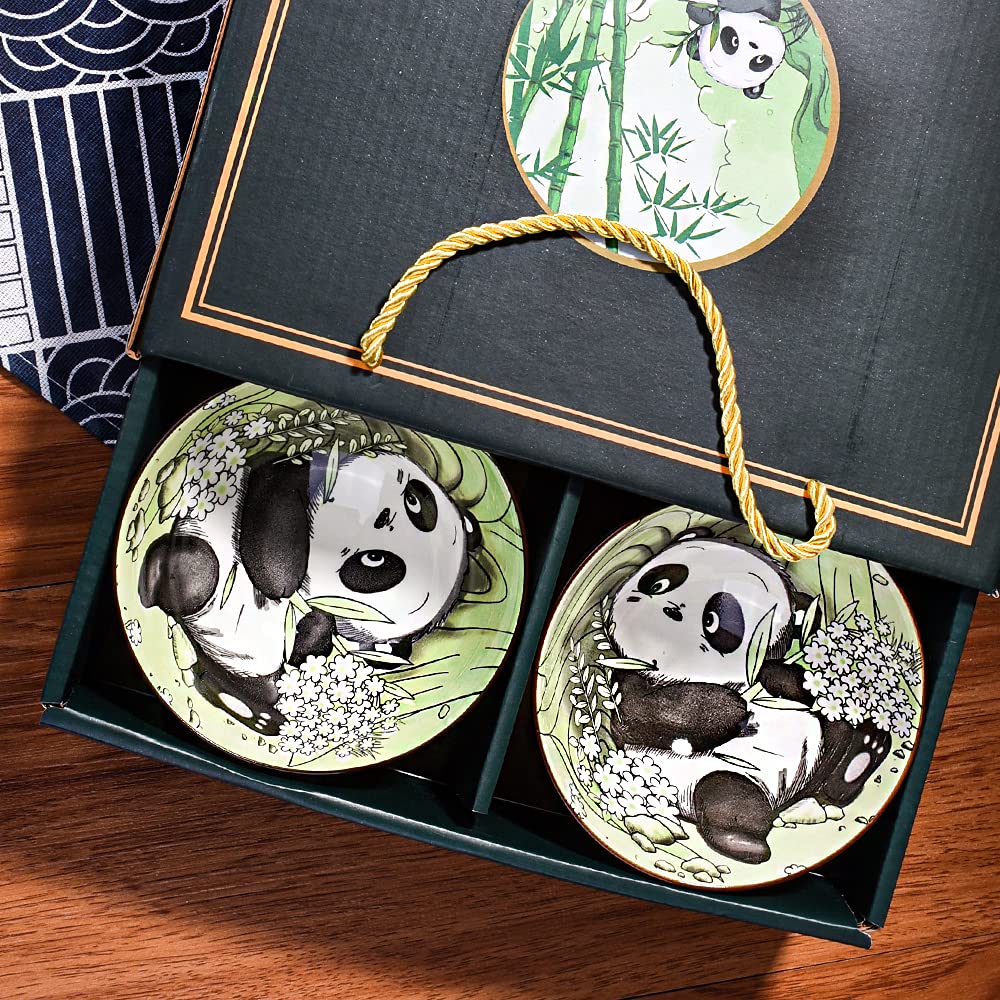 Ceramic Rice Bowls set, Lovely Panda Bowl Serving Soup Rice, As a Good Gift (4)