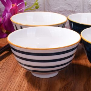 Cerficer Japanese Rice Bowls set, Ceramic Rice Bowls set of 4 for Rice Soup Oats