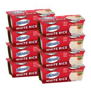 minute ready-to-serve white rice, microwavable rice cups, 4.4-ounce cups, 2 count, (pack of 8)