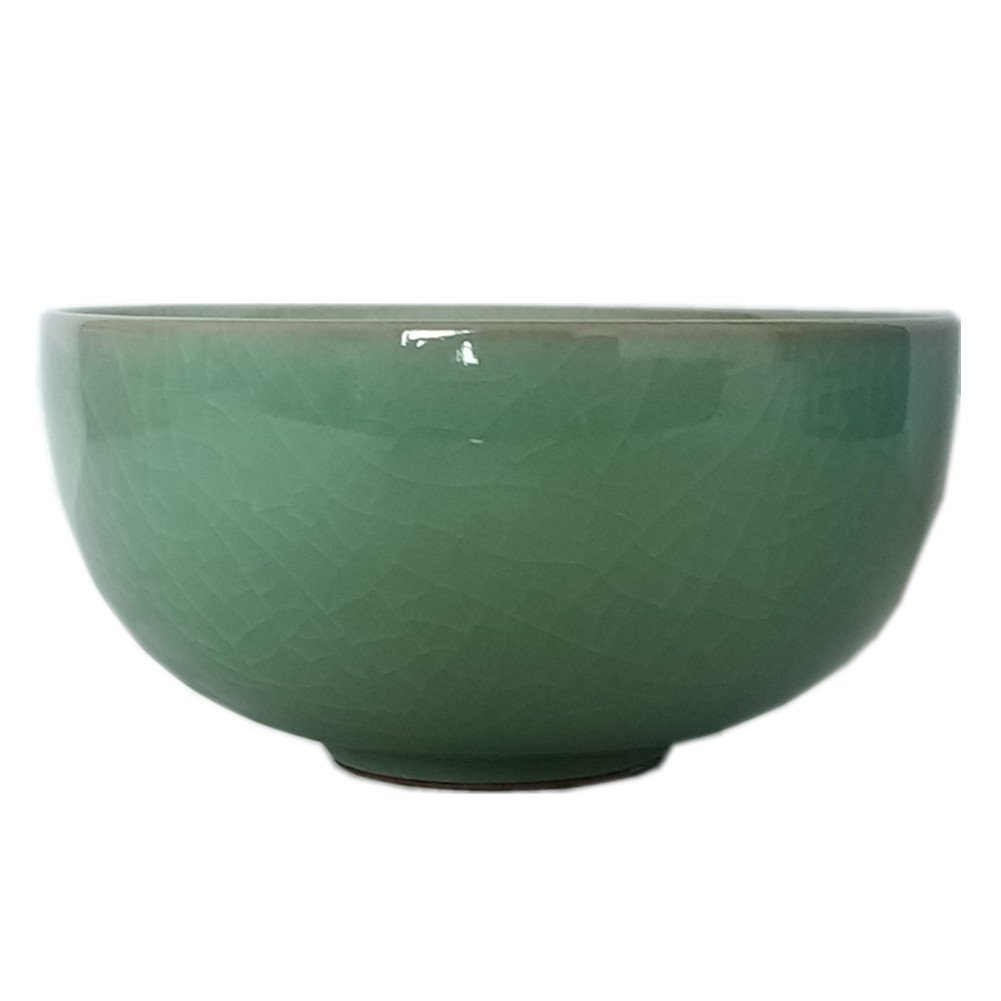 Bowl Celadon Glazed Chinese Rice 4.5Inch with Cracking(1, Army Green)