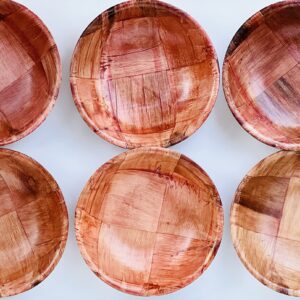 United Brands USA Wood Wooden Salad Bowl Set 6 (8 inches)