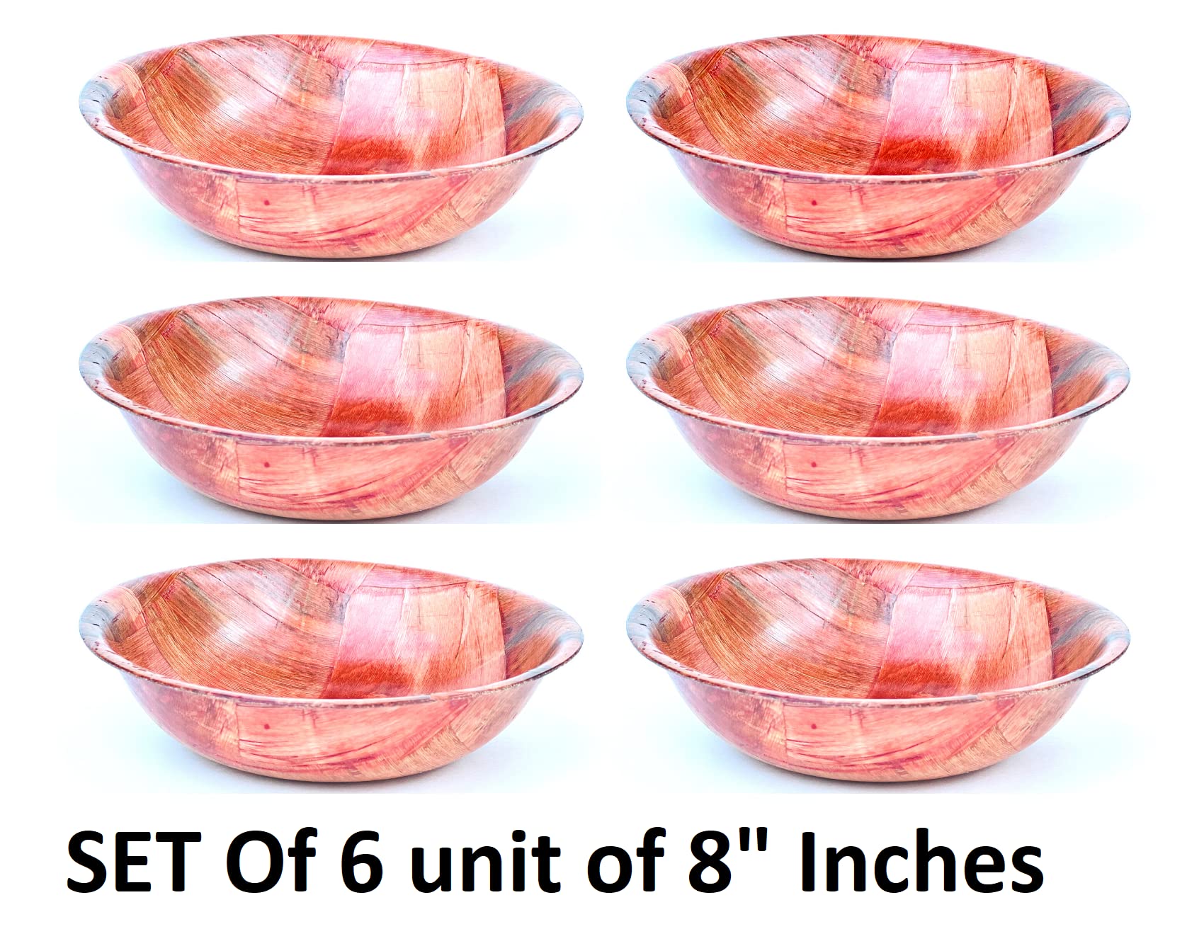 United Brands USA Wood Wooden Salad Bowl Set 6 (8 inches)