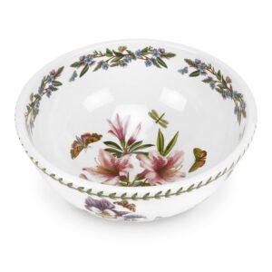 portmeirion botanic garden large salad bowl | 11 inch mixing bowl with azalea motif | made in england from fine earthenware | microwave and dishwasher safe