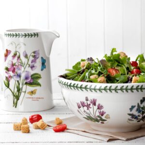 Portmeirion Botanic Garden Large Salad Bowl | 11 Inch Mixing Bowl with Azalea Motif | Made in England from Fine Earthenware | Microwave and Dishwasher Safe