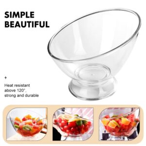 Housoutil Angled Salad Bowls Plastic Round Serving Bowls Footed Trifle Bowl Dessert Cups Sundae Ice Cream Bowls Chips Bowls for Candy Snacks Fruit Mixing Bowl