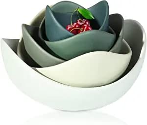 decorative lotus bowl unique ceramic bowl for salad ideal for home and restaurant (green)