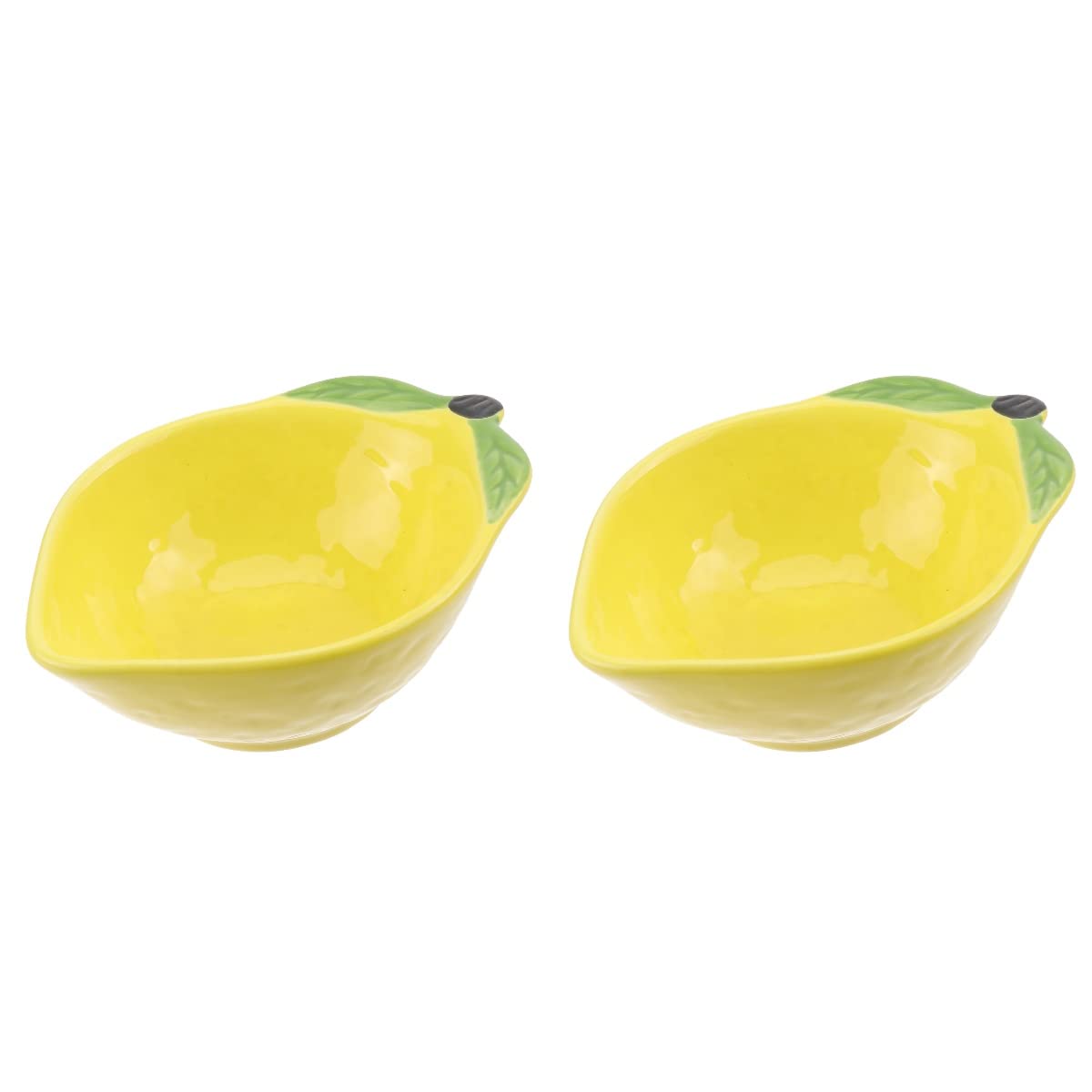 Hemoton 2pcs Ceramic Appetizer Plate Lemon Plate Dessert Plate Salad Pasta Bowls Food Serving Tray Ceramic Dessert Bowl Fruit Dish Food Platter for Snacks Fruit Salad