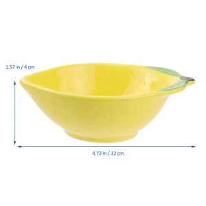 Hemoton 2pcs Ceramic Appetizer Plate Lemon Plate Dessert Plate Salad Pasta Bowls Food Serving Tray Ceramic Dessert Bowl Fruit Dish Food Platter for Snacks Fruit Salad