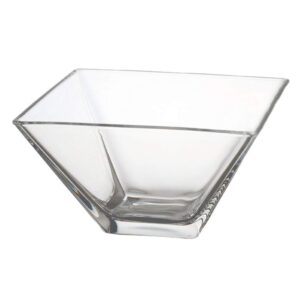 glass - bowl - square - for fruit - salad - classic clear - 7.6" square - made in europe - by barski