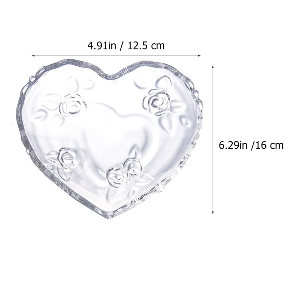 Didiseaon Heart-shaped Snack Plate Fruit Melon Plate Transparent Salad Bowl Heart Food Serving Tableware