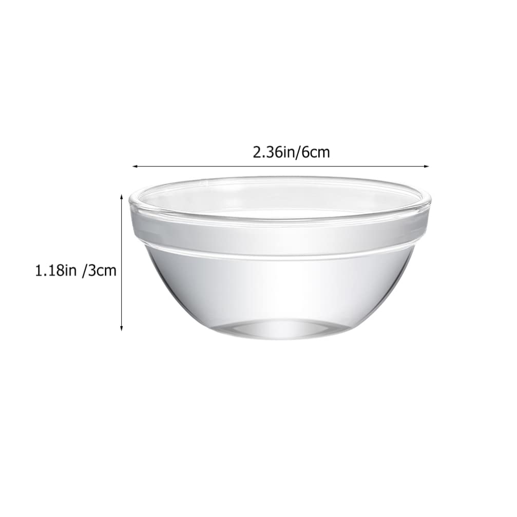 Cabilock 8pcs Glass Bowls Mini Meal Prep Bowls Clear Stackable Serving Bowls for Kitchen Prep Dessert Pudding Jelly Dips Nut Salad Candy Dishes - 2.3x1.1Inch