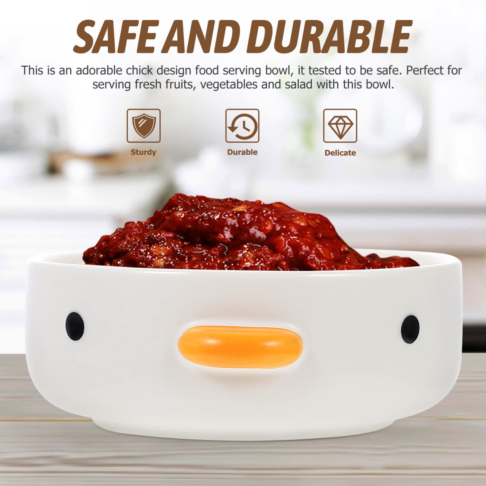 UPKOCH Funny Cute Chick Plates Mini Dessert Plate Handmade Duck Safety Ceramics Sauce Plate Hamster Bowl Bird Food Bowl.