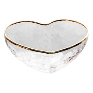 glass heart bowl clear serving bowls set heart shaped salad bowls love bowl irregular bowls for fruits salad dessert ice cream