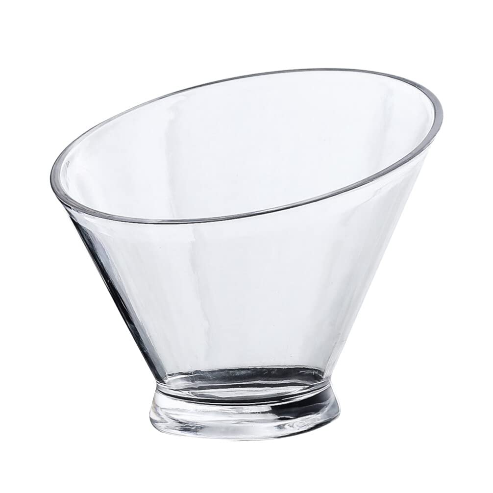 DOITOOL Slant clear ice bucket Cut Glass Bowls Clear Glass Cooking Bowls Dessert Fruit Serving Bowls Glass Terrarium Candy Jar for plastic salad bowl Kitchen plastic ice bucket (19cm)