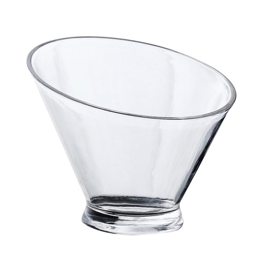 DOITOOL Slant clear ice bucket Cut Glass Bowls Clear Glass Cooking Bowls Dessert Fruit Serving Bowls Glass Terrarium Candy Jar for plastic salad bowl Kitchen plastic ice bucket (19cm)