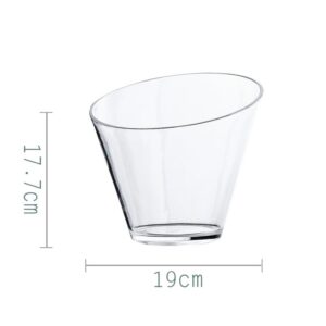 DOITOOL Slant clear ice bucket Cut Glass Bowls Clear Glass Cooking Bowls Dessert Fruit Serving Bowls Glass Terrarium Candy Jar for plastic salad bowl Kitchen plastic ice bucket (19cm)