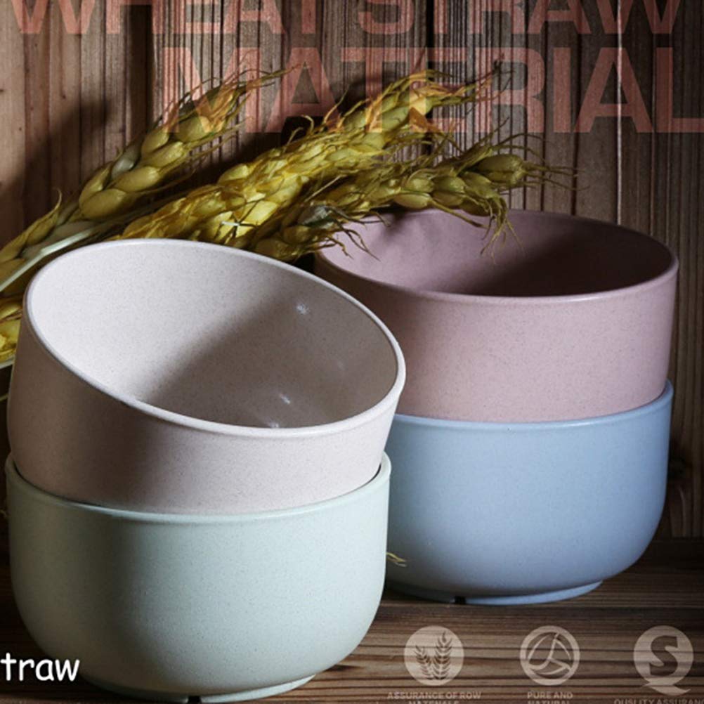 Cabilock 6pcs Wheat Straw Bowls Kids Bowl for Kids Wheat Straw Tableware Suit Dessert Bowl