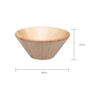 Hemoton Wooden Serving Bowl for Fruits or Salads 28cm Wooden Japanese Style Salad Bowl Rustic Wooden Bowl