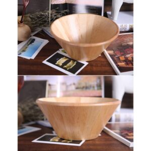 Hemoton Wooden Serving Bowl for Fruits or Salads 28cm Wooden Japanese Style Salad Bowl Rustic Wooden Bowl