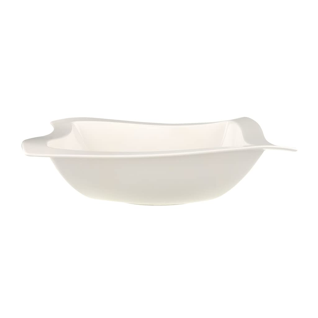 Villeroy & Boch New Wave Square Salad Bowl, 13 in, Premium Porcelain, White