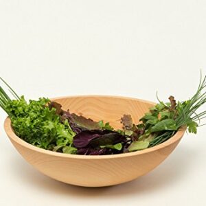 EZ Hold Wooden Chopped Salad Bowl 12" with Matching Maple Handled Mezzaluna