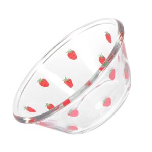 cabilock glass salad bowl strawberry fruit yogurt bowl household glass bowl dessert bowl salad bowl food container party tableware decor (random pattern) clear glass bowls