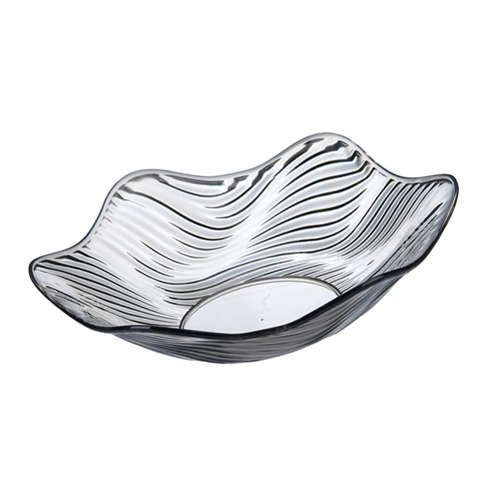 Hemoton Glass Bowl Decorative Plastic Salad Bowl Fruit Bowl Plate Snack Dish Dessert Bowl Food Serving Bowls for Bread Snacks Vegetables Candy Appetizer Potpourris Flatware Tray