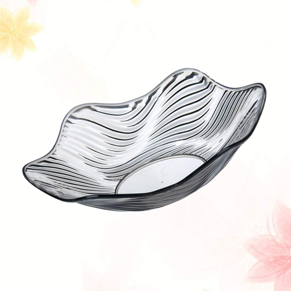 Hemoton Glass Bowl Decorative Plastic Salad Bowl Fruit Bowl Plate Snack Dish Dessert Bowl Food Serving Bowls for Bread Snacks Vegetables Candy Appetizer Potpourris Flatware Tray