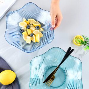 Hemoton Glass Bowl Decorative Plastic Salad Bowl Fruit Bowl Plate Snack Dish Dessert Bowl Food Serving Bowls for Bread Snacks Vegetables Candy Appetizer Potpourris Flatware Tray