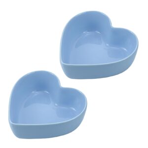 wait fly 2pcs heart-shaped bowls for salad soup snack dessert household cooking bowls for home kitchen, blue