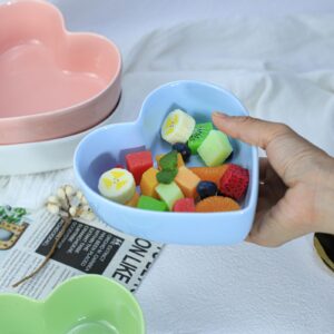 WAIT FLY 2pcs Heart-Shaped Bowls for Salad Soup Snack Dessert Household Cooking Bowls for Home Kitchen, Blue