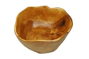 thy collectibles wooden deep bowl handmade storage natural root wood crafts bowl fruit salad serving bowls (medium 9"-11")