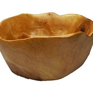 THY COLLECTIBLES Wooden Deep Bowl Handmade Storage Natural Root Wood Crafts Bowl Fruit Salad Serving Bowls (Medium 9"-11")