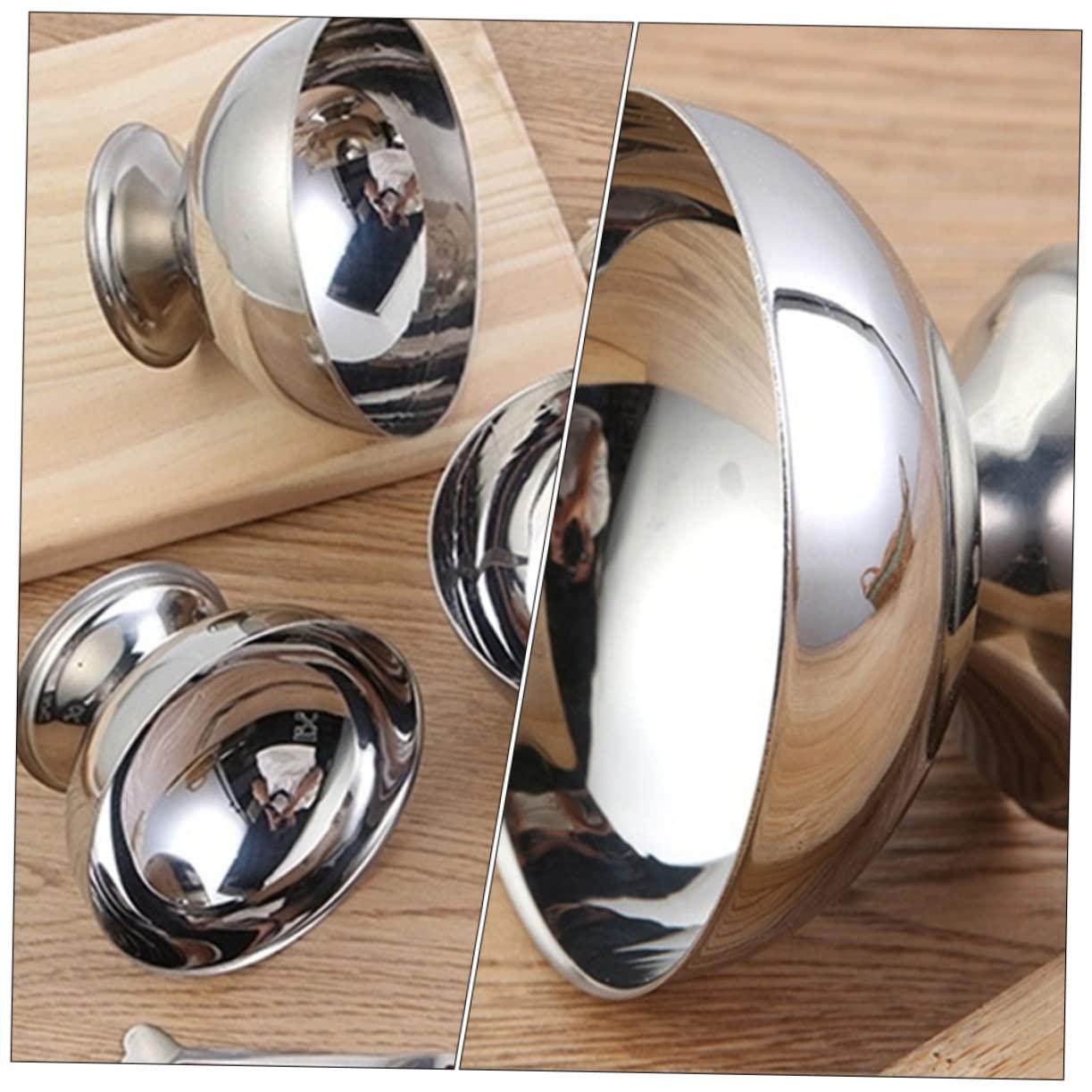 1pc Stainless Steel Dessert Cup Small Terrarium Footed Fruit Bowl Centerpiece Salad Bowl Footed Pudding Cup Candy Bowl Footed Dish Fruit Storage Bowl Mini Salt Stainless Steel