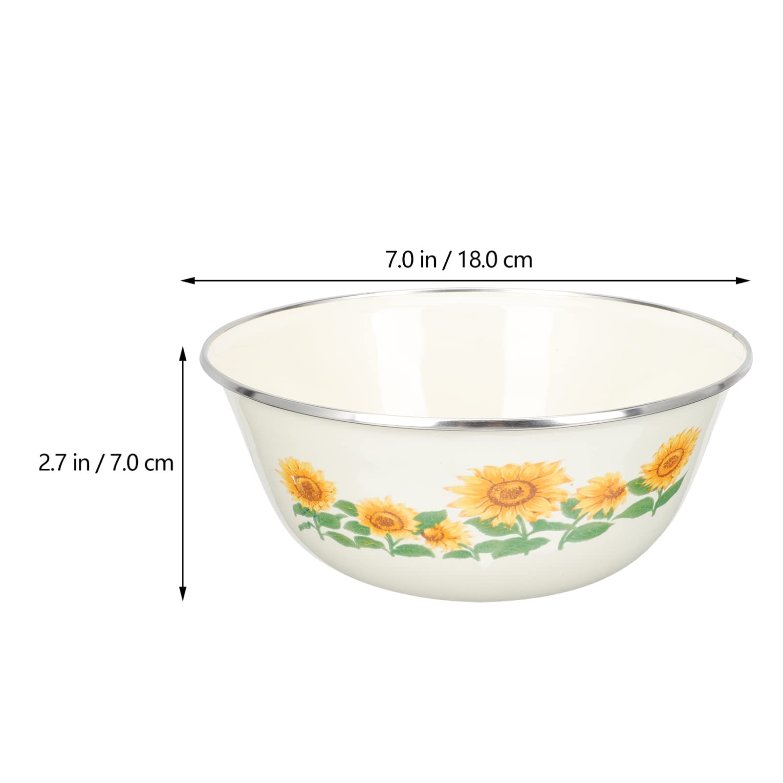 Hemoton Enamel Bowl Large Enamel Basin Vintage Enamel Salad Pasta Soup Bowls Enamelware Bowl Noodles Snacks Serving Mixing Bowl (Random Style)