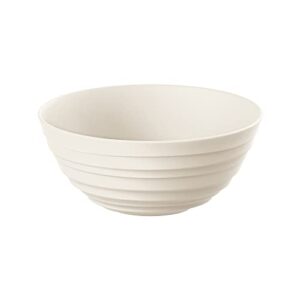 guzzini tierra collection bowl, made entirely by recycling 14 pet water bottles, milk white