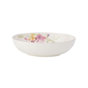 villeroy & boch mariefleur basic oval serving bowl, 26 cm, premium porcelain, white/multicoloured, 26 x 19 cm