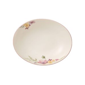 Villeroy & Boch Mariefleur Basic Oval Serving Bowl, 26 cm, Premium Porcelain, White/Multicoloured, 26 x 19 cm