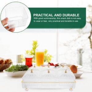 Cabilock 1 Set Of Transparent Dry Fruit Tray With Lid Divided Nut Bowl Desserts Serving Plate Snack Bags Candy Paper Dish Appetizer Tray Food Storage Containers Box For Home Party Hotel